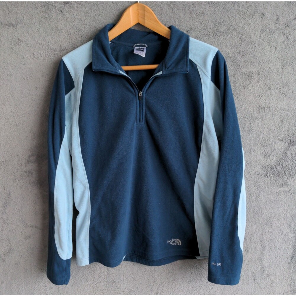 The North Face 1/4 Zip Micro Fleece Pullover Wmn's Large Teal TKA 100 Gorpcore